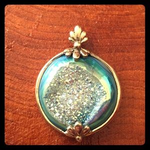 Druzy sterling pendant